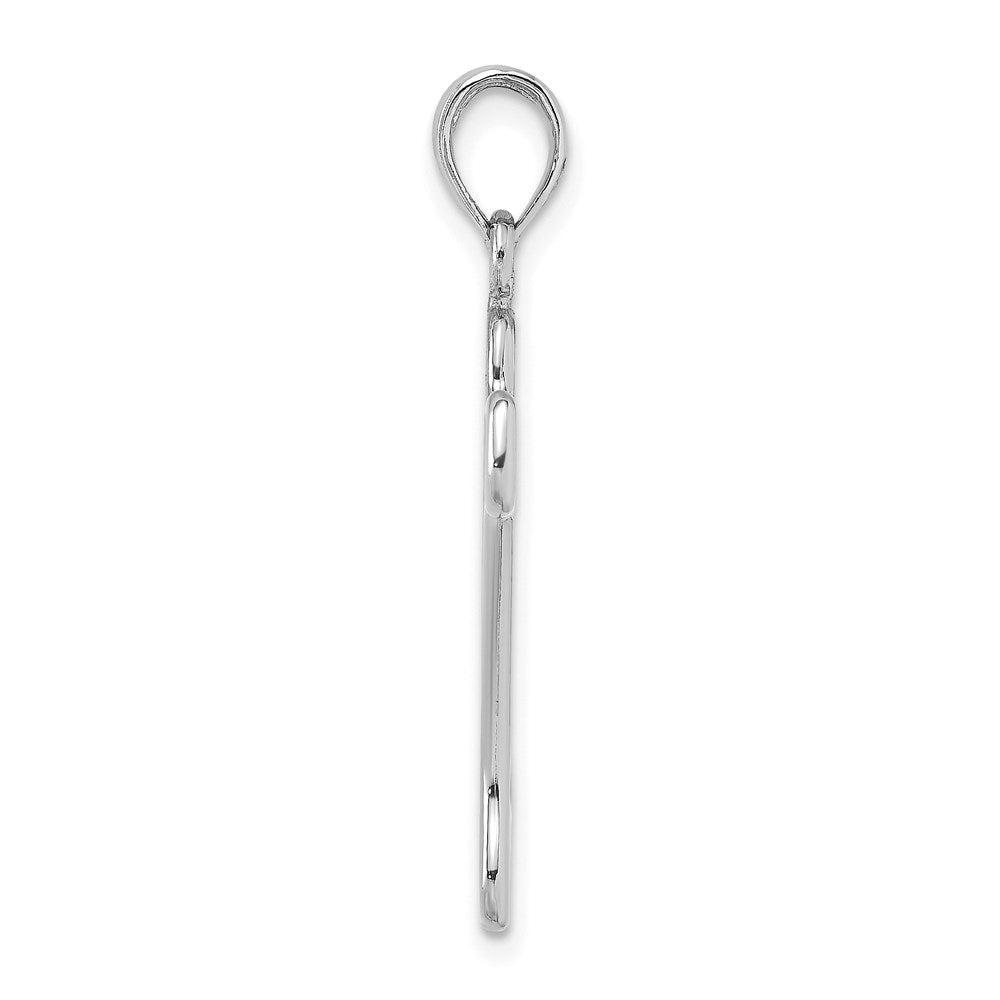 14K Weißgold Ausgeschnitten Poliert Hund Bone Charm
