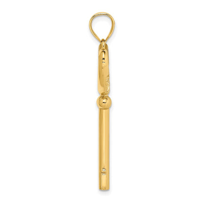 14K Gelbgold 3d Key To My Herz Charm
