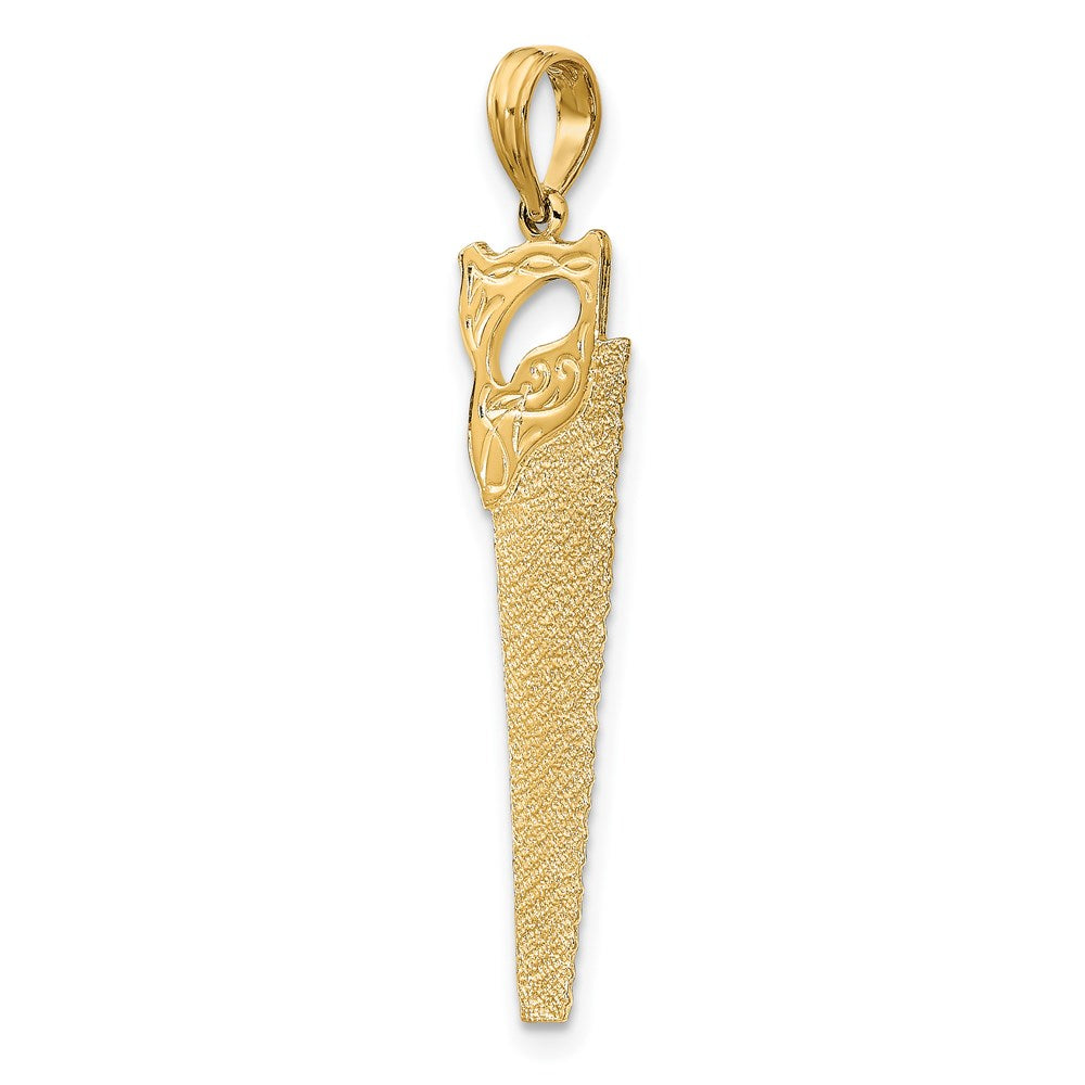 14K Gelbgold 3-d Flach Hand Saw Charm