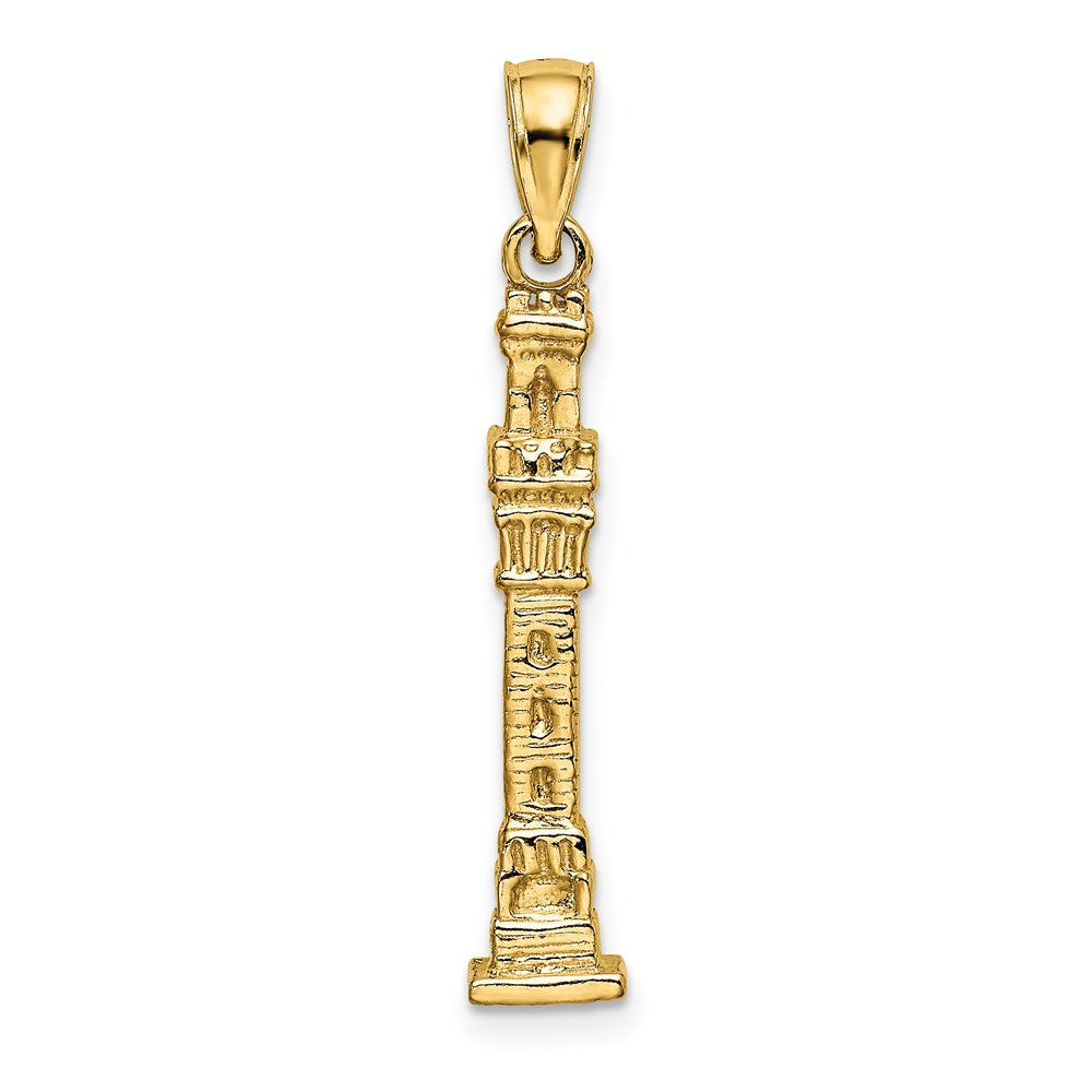 14K Gelbgold 3D-Pilgrim-Denkmal-Charm