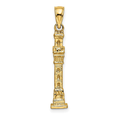 14K Gelbgold 3D-Pilgrim-Denkmal-Charm