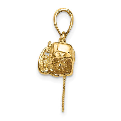 14K Gelbgold 3-d Klein Kette Saw Charm