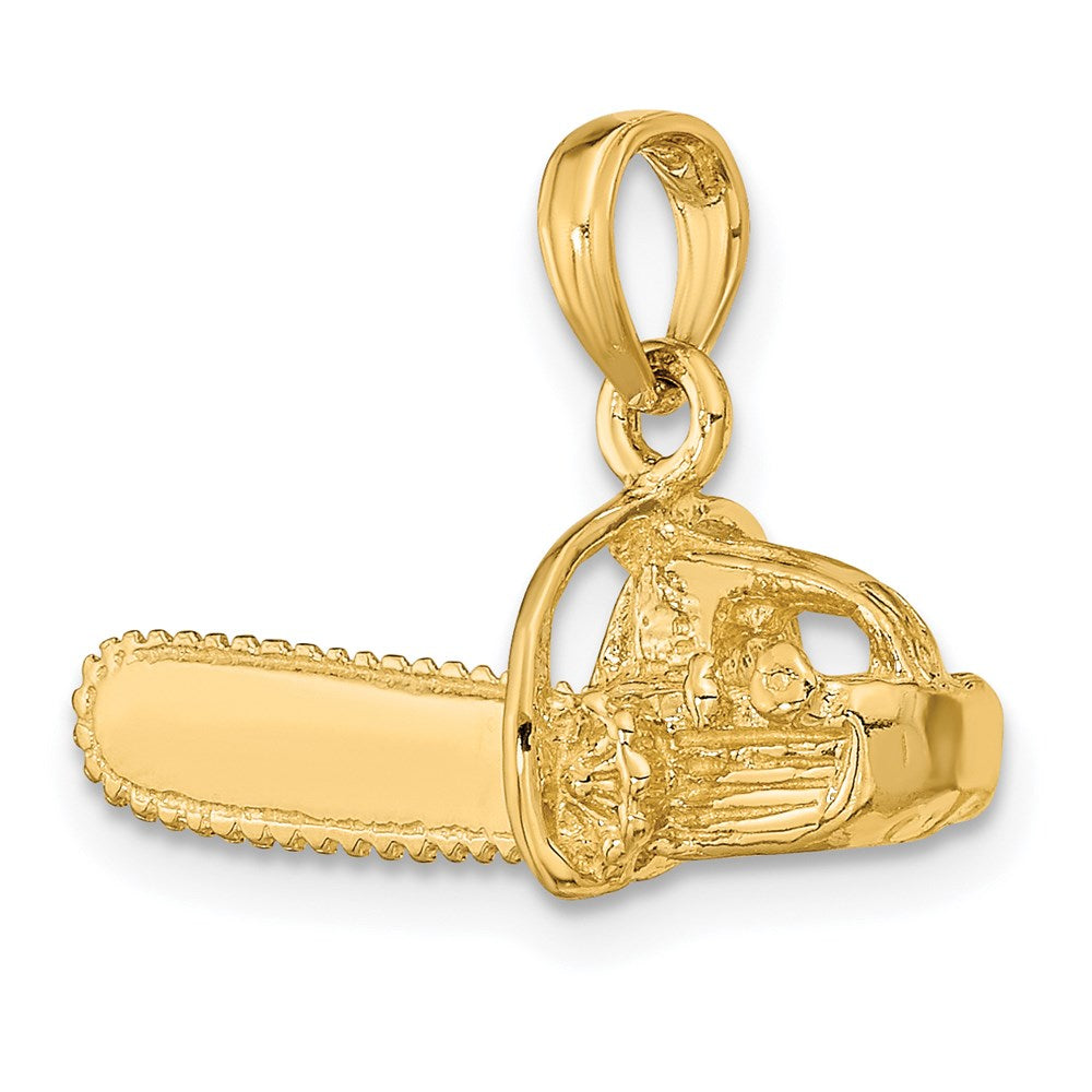 14K Gelbgold 3-d Klein Kette Saw Charm