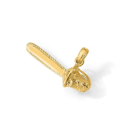14K Gelbgold 3-d Klein Kette Saw Charm