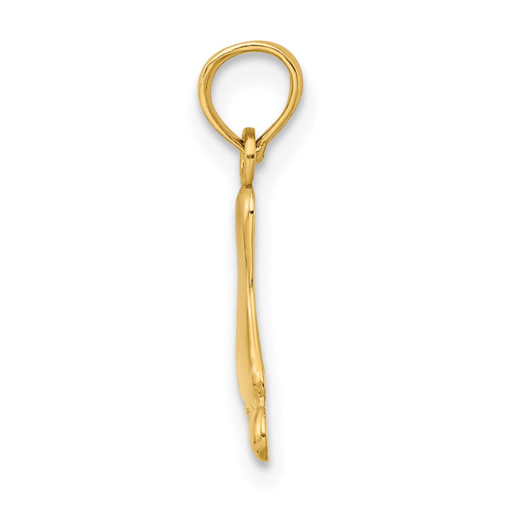 14K Gelbgold Poliert Foot Charm
