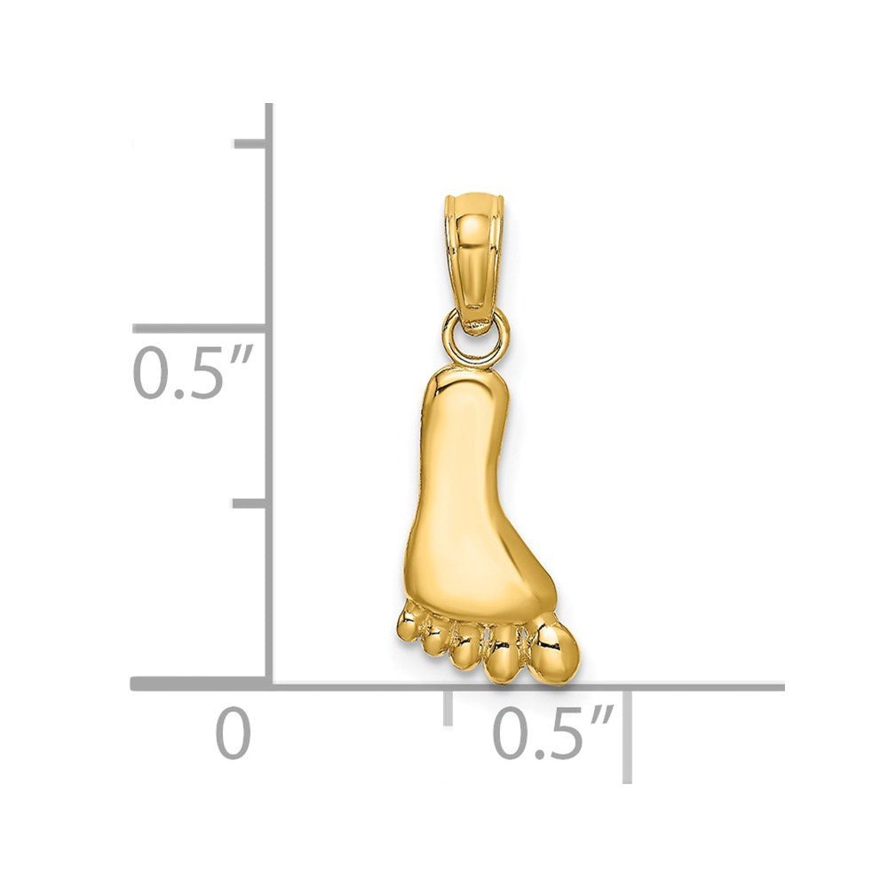 14K Gelbgold Poliert Foot Charm