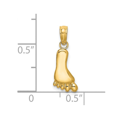 14K Gelbgold Poliert Foot Charm