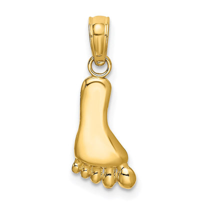 14K Gelbgold Poliert Foot Charm