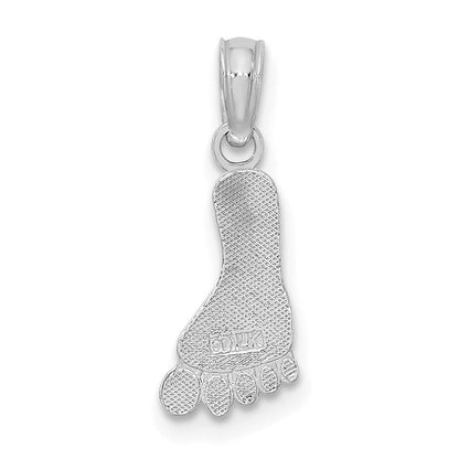14K Weißgold Poliert Foot Charm