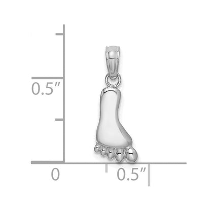 14K Weißgold Poliert Foot Charm
