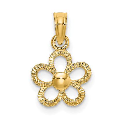 14K Gelbgold Mini Gänseblümchen Blume Charm