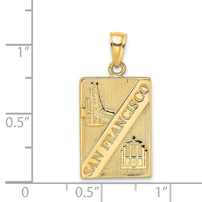 14K Gelbgold SAN FRANCISCO Wende-Charm