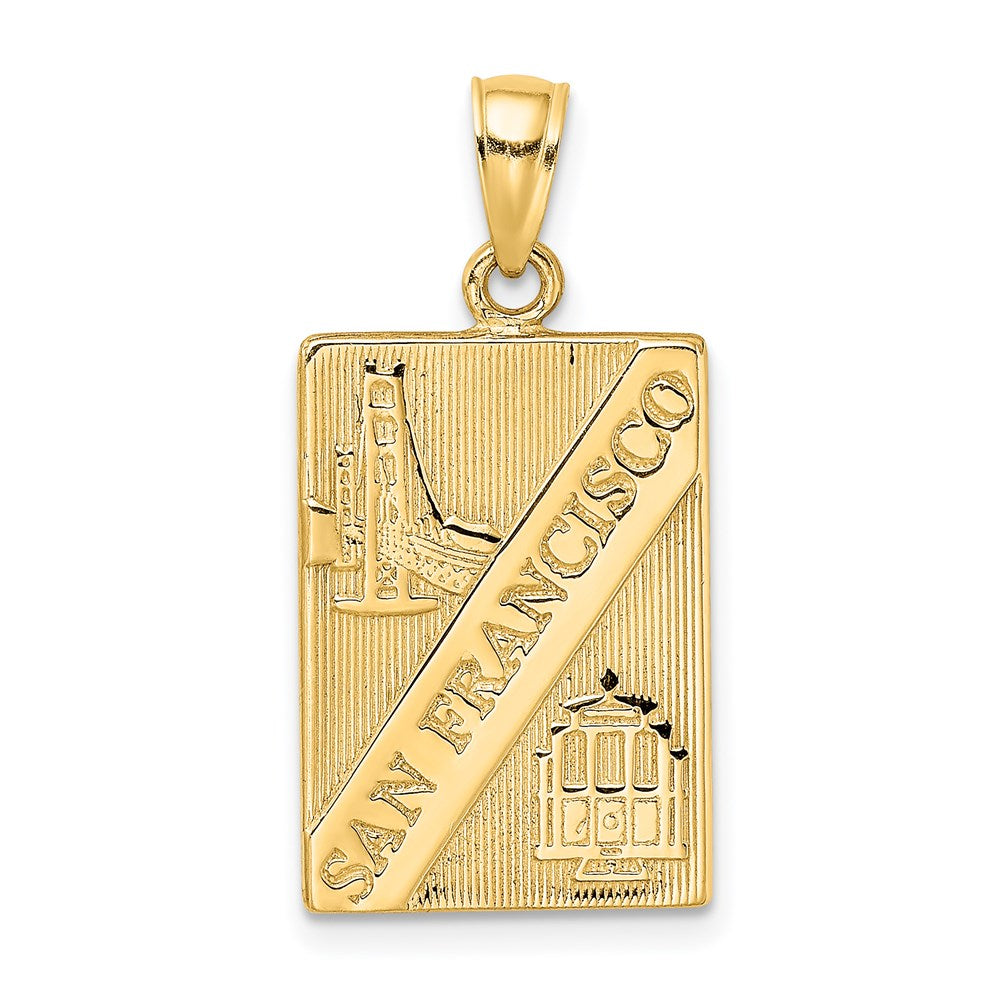 14K Gelbgold SAN FRANCISCO Wende-Charm