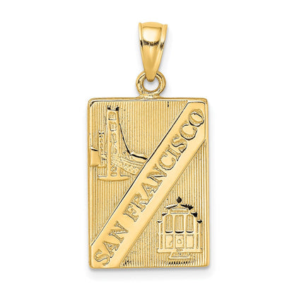 14K Gelbgold SAN FRANCISCO Wende-Charm