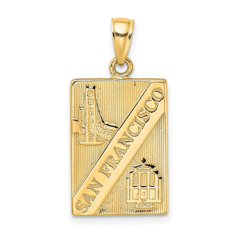 14K Gelbgold SAN FRANCISCO Wende-Charm