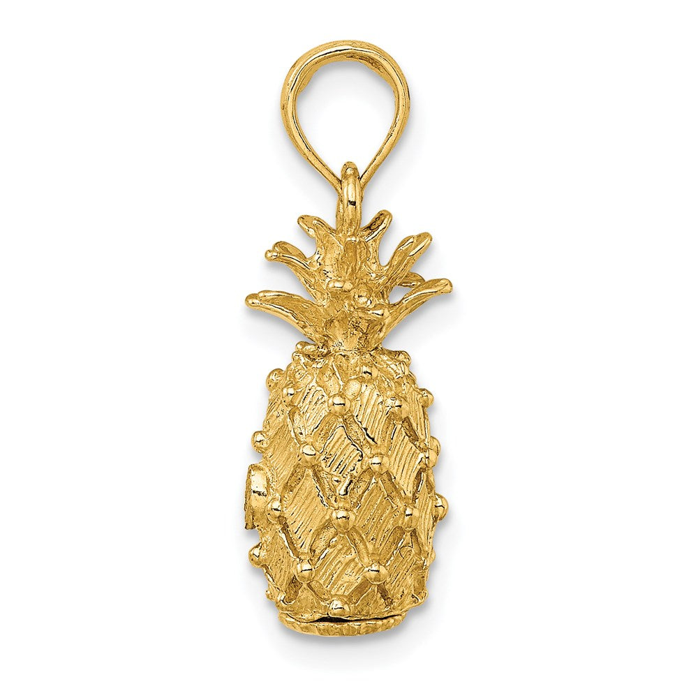 3D-Ananas-Charm aus 14K Gelbgold