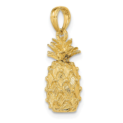 3D-Ananas-Charm aus 14K Gelbgold