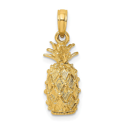 3D-Ananas-Charm aus 14K Gelbgold