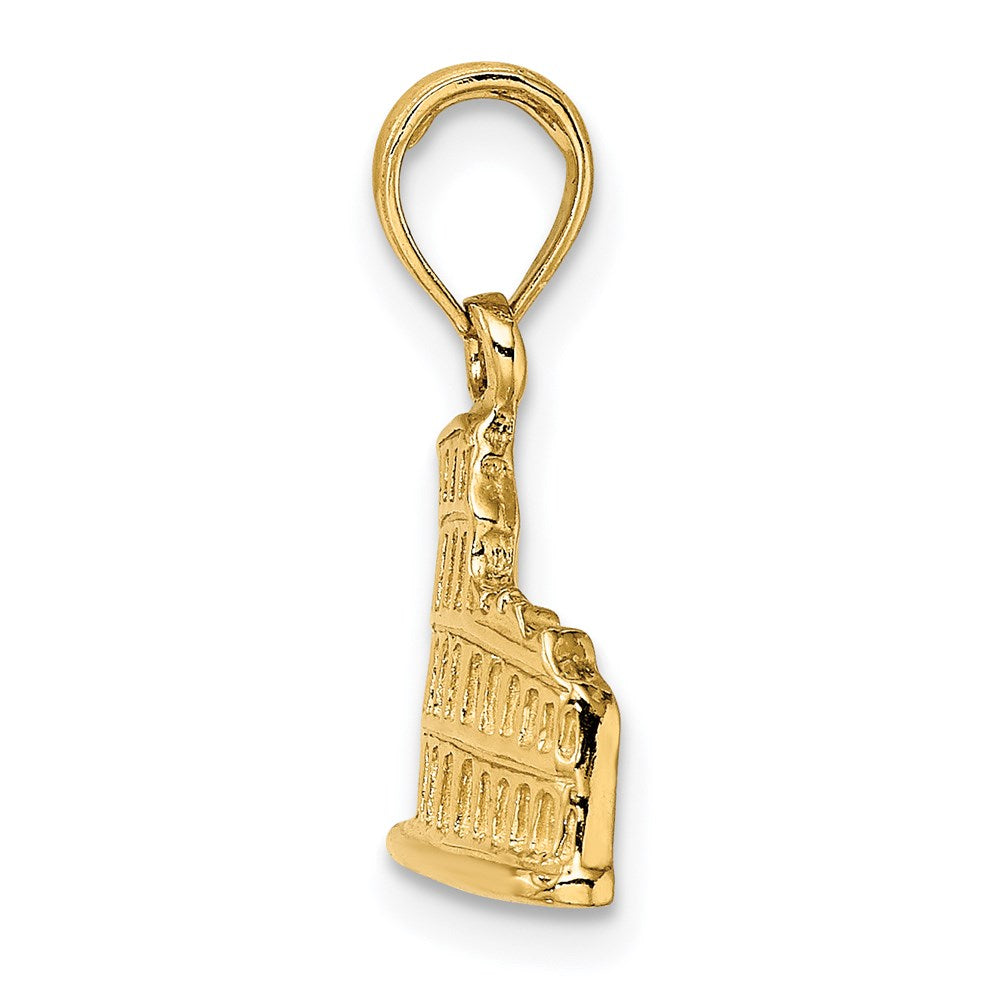 14K Gelbgold strukturierter 2-D-Kolosseum-Charm