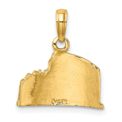 14K Gelbgold strukturierter 2-D-Kolosseum-Charm
