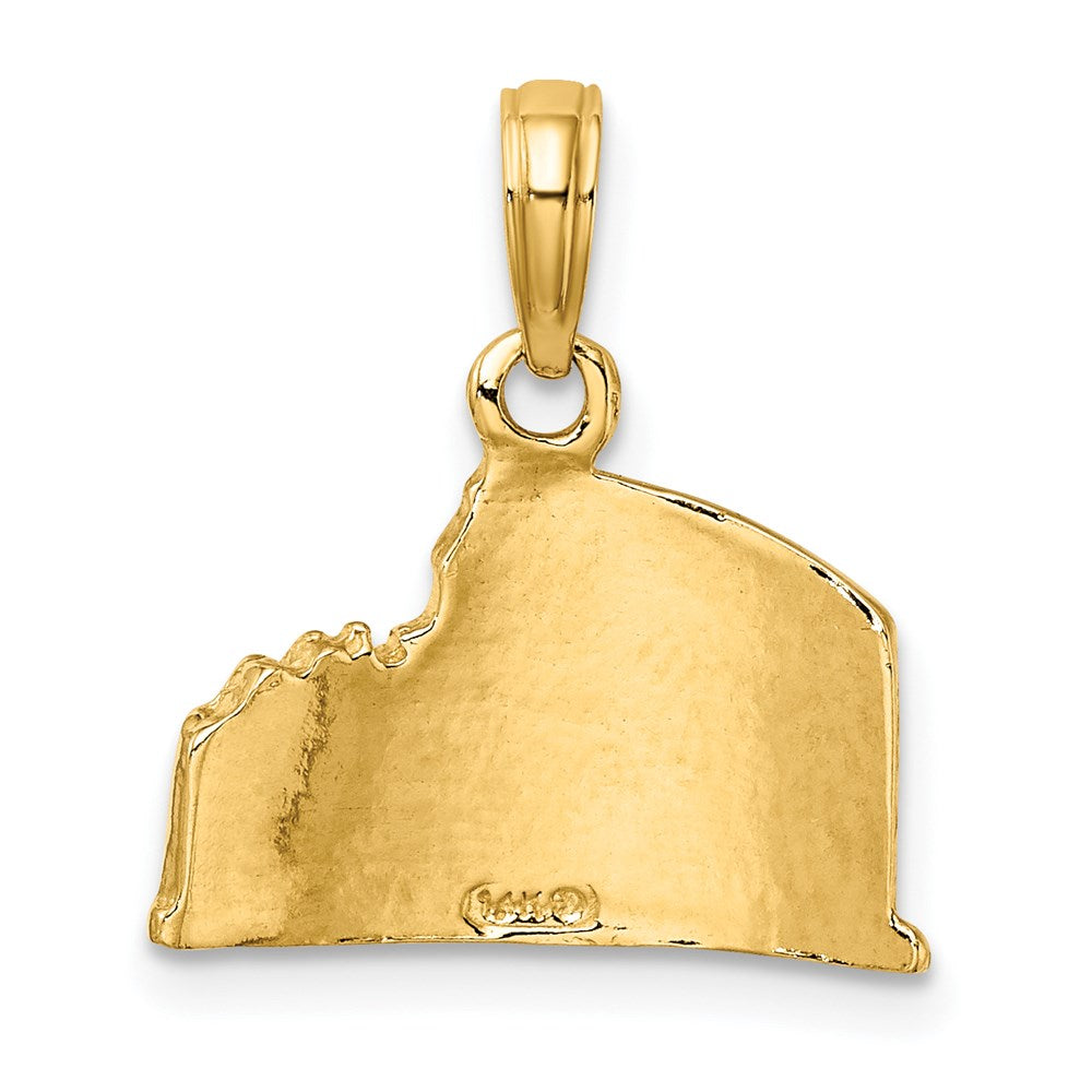 14K Gelbgold strukturierter 2-D-Kolosseum-Charm