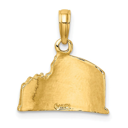14K Gelbgold strukturierter 2-D-Kolosseum-Charm