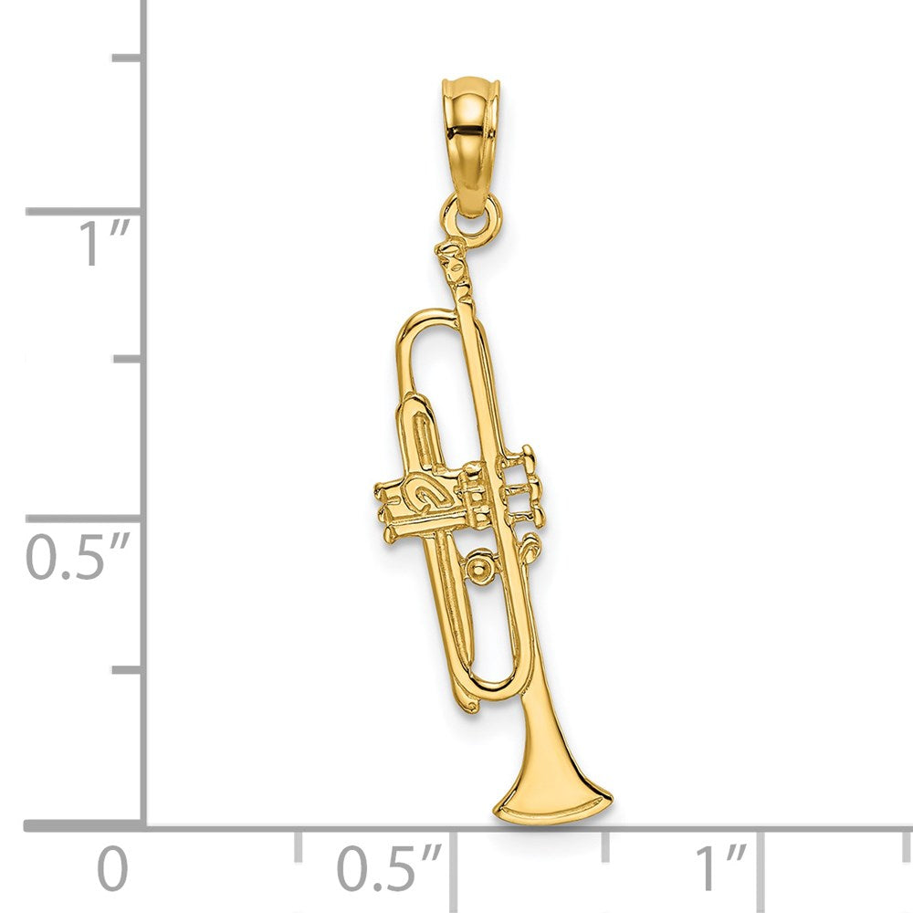 14K Gelbgold Poliert Trumpet Charm