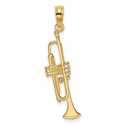 14K Gelbgold Poliert Trumpet Charm