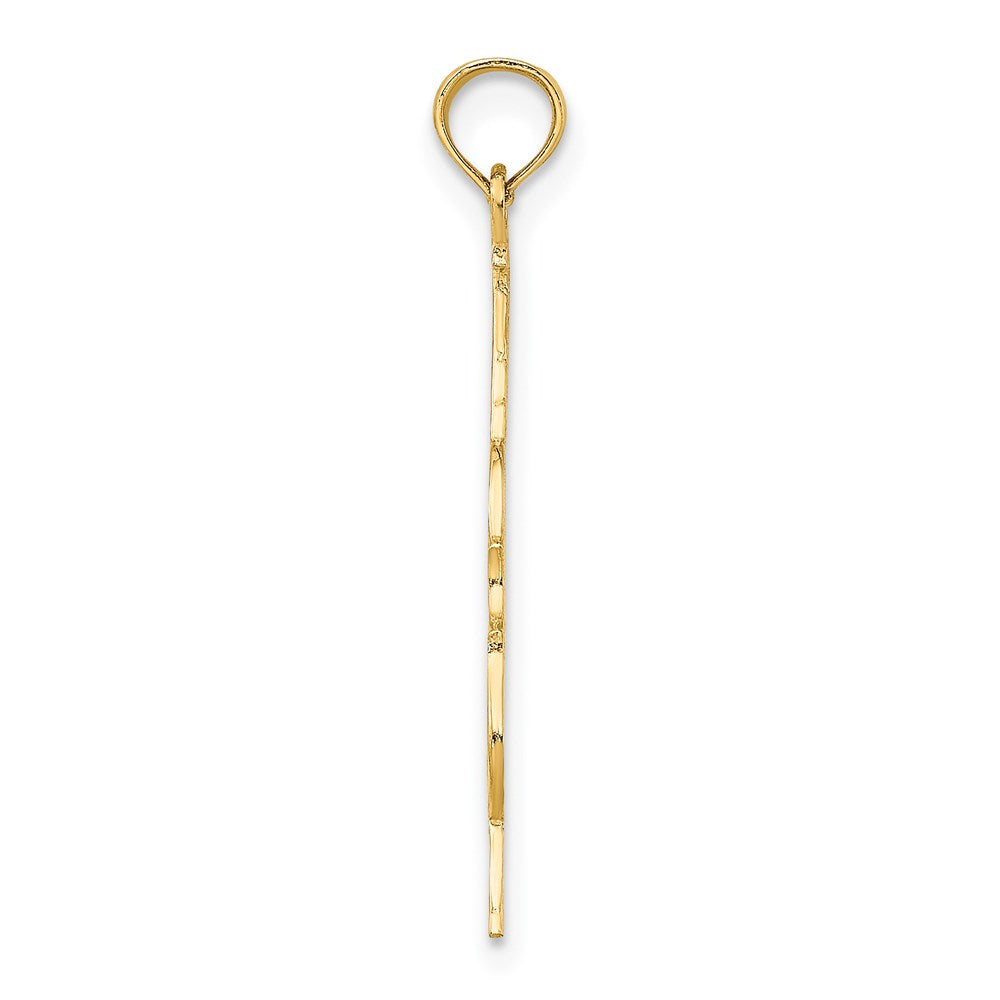 14K Gelbgold Poliert Graviert Upright Barsch Charm