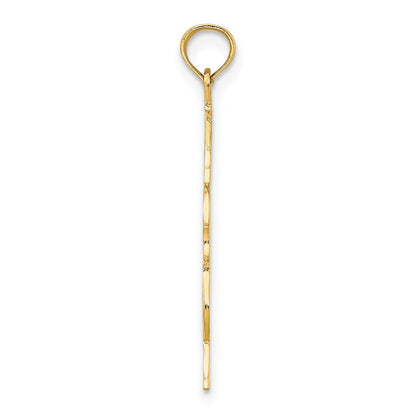 14K Gelbgold Poliert Graviert Upright Barsch Charm