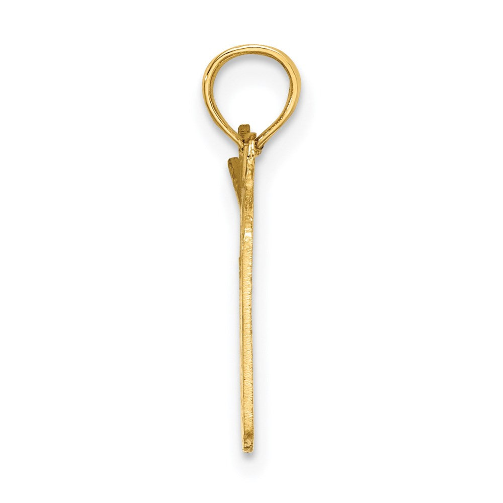 14K Gelbgold Poliert Drum und Sticks Charm