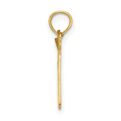 14K Gelbgold Poliert Drum und Sticks Charm