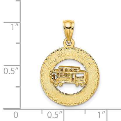 14K Gelbgold Charm „SAN FRANCISCO mit Cable Car