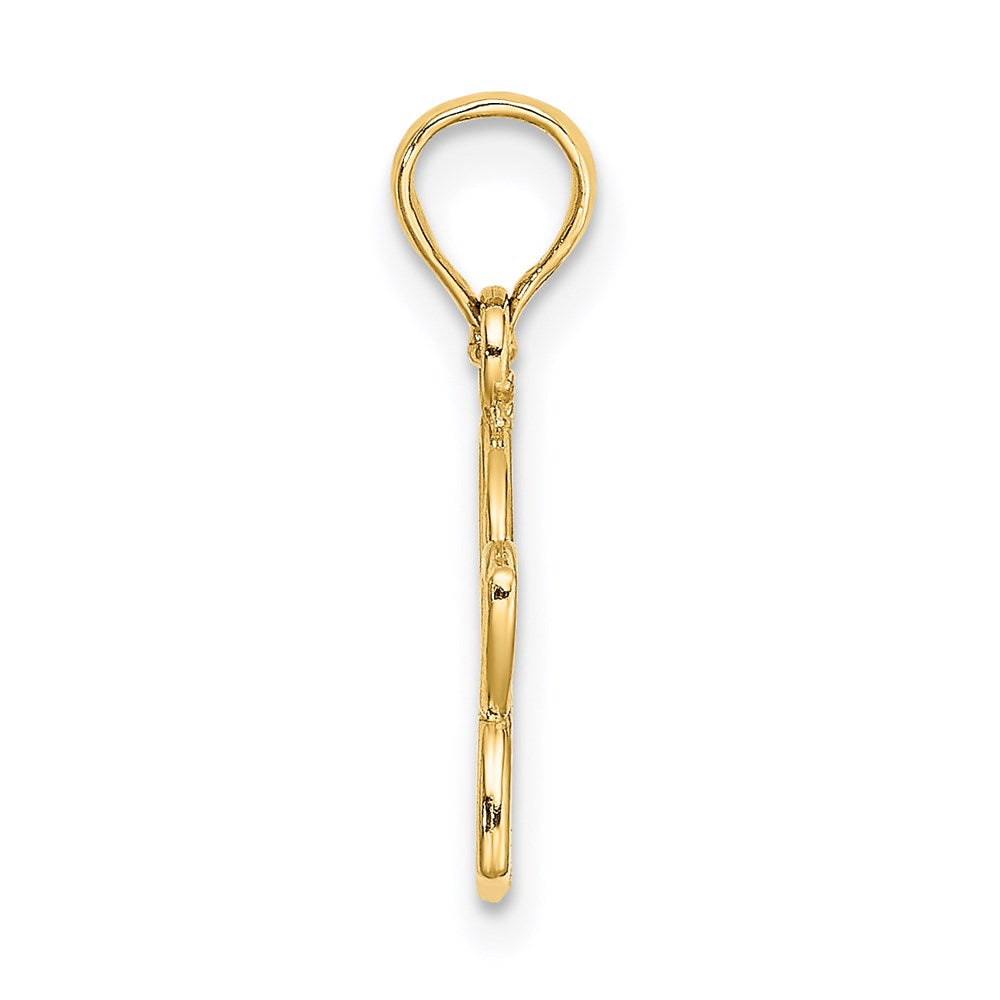 14K Gelbgold Ausgeschnitten Blume Charm