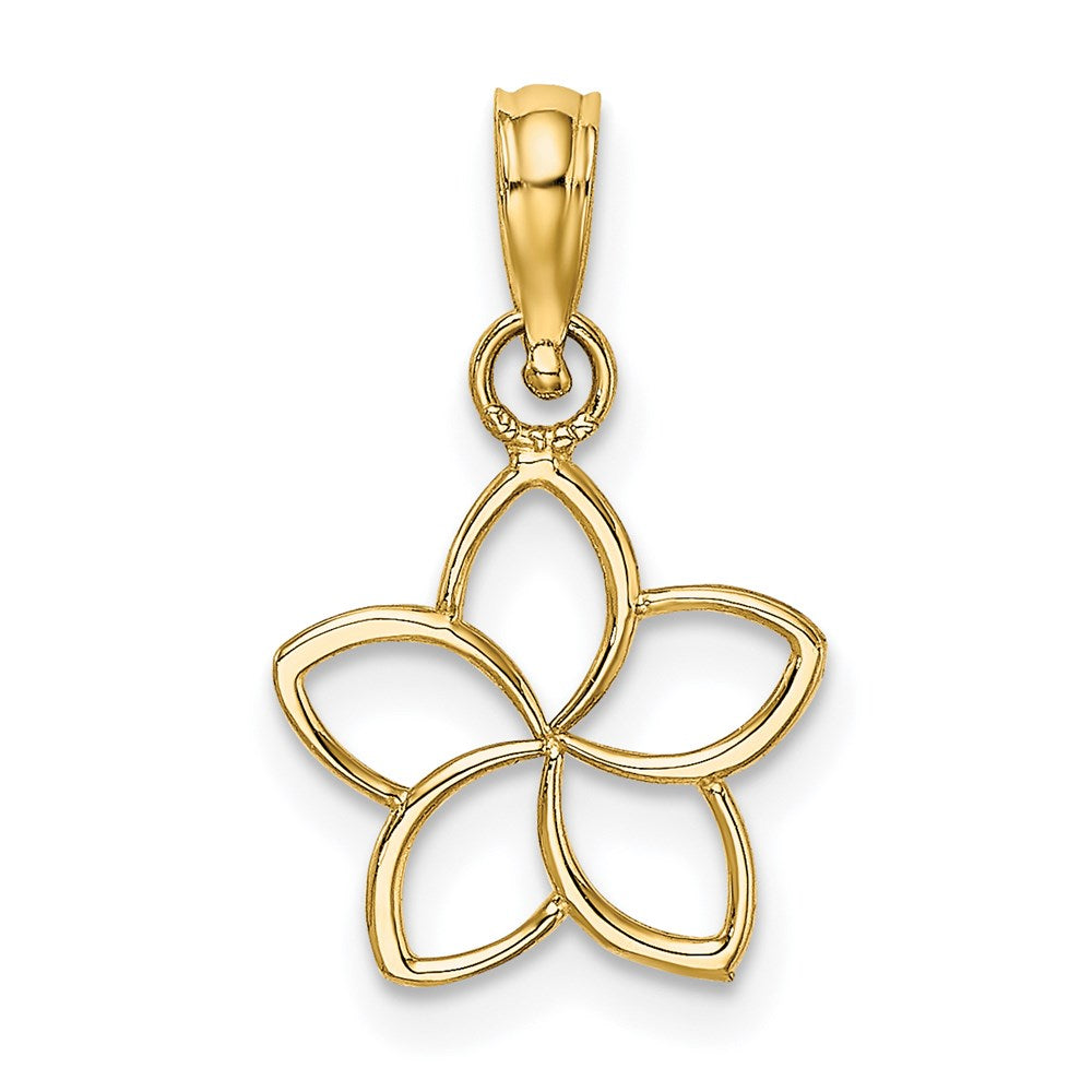 14K Gelbgold Ausgeschnitten Blume Charm