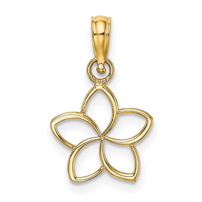 14K Gelbgold Ausgeschnitten Blume Charm