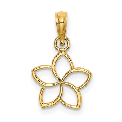14K Gelbgold Ausgeschnitten Blume Charm