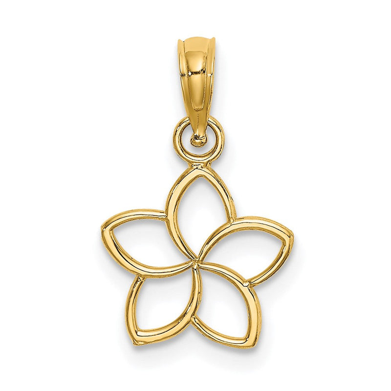 14K Gelbgold Ausgeschnitten Blume Charm