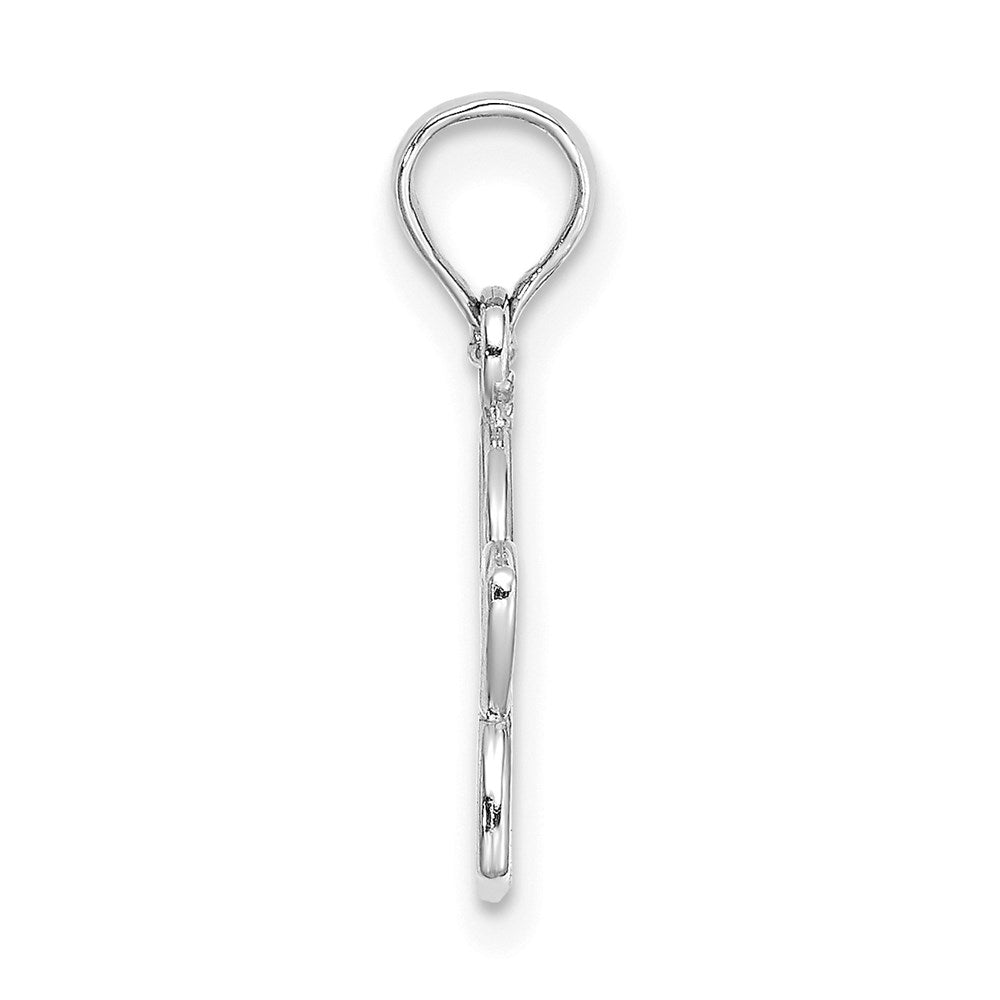 14K Weißgold Ausgeschnitten Blume Charm