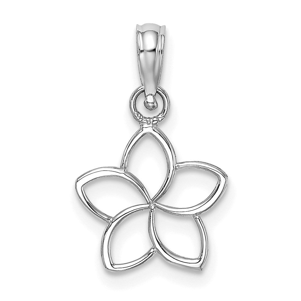 14K Weißgold Ausgeschnitten Blume Charm