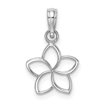 14K Weißgold Ausgeschnitten Blume Charm