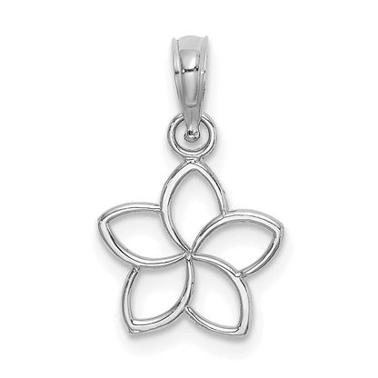 14K Weißgold Ausgeschnitten Blume Charm