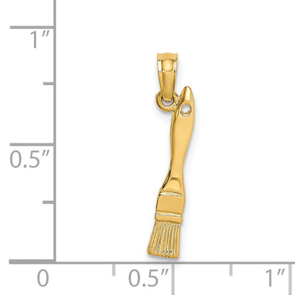 14K Gelbgold 3-d Paint Brush Charm