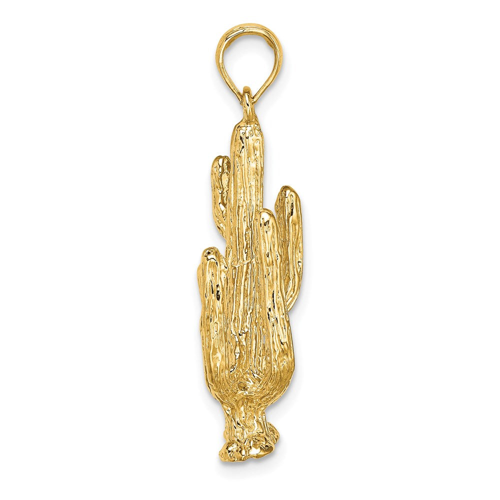 14K Gelbgold 3D-Kaktus-Charm