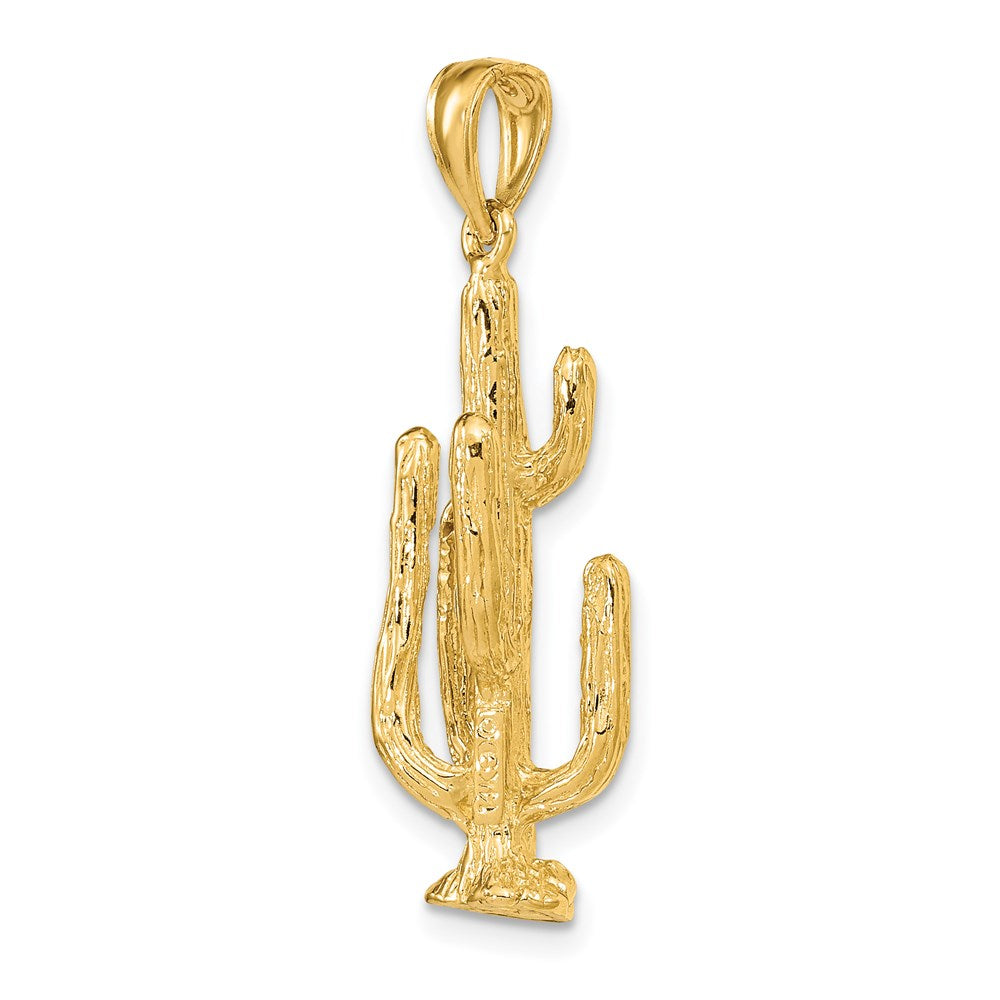 14K Gelbgold 3D-Kaktus-Charm