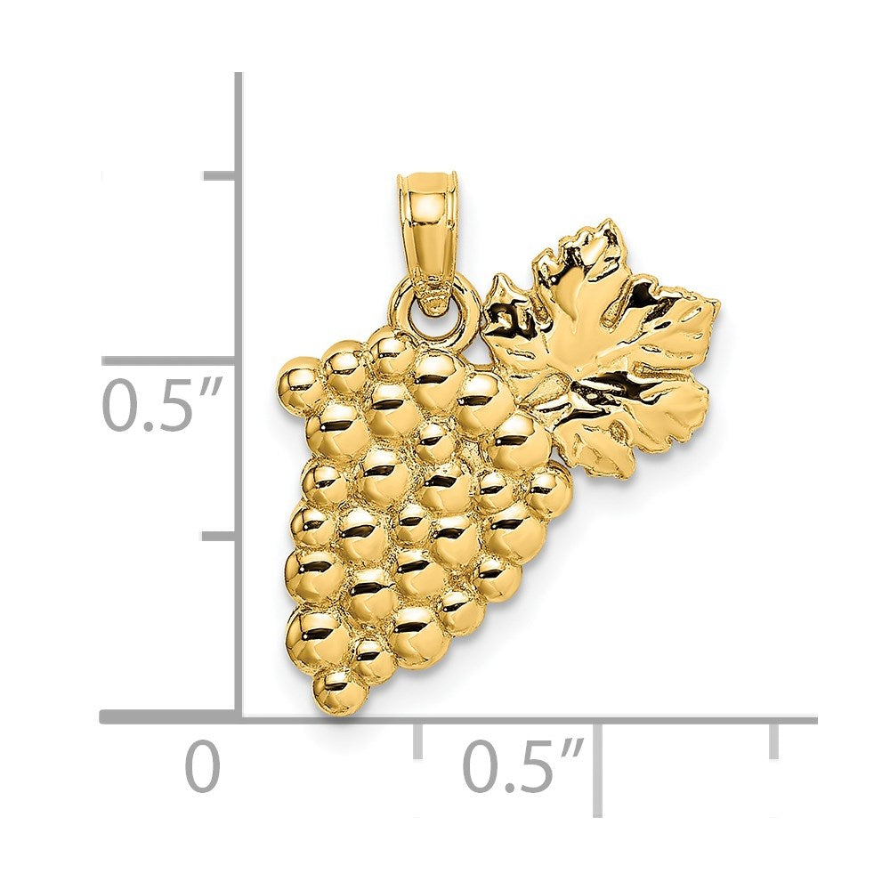 14K Gelbgold Weintrauben-Charm