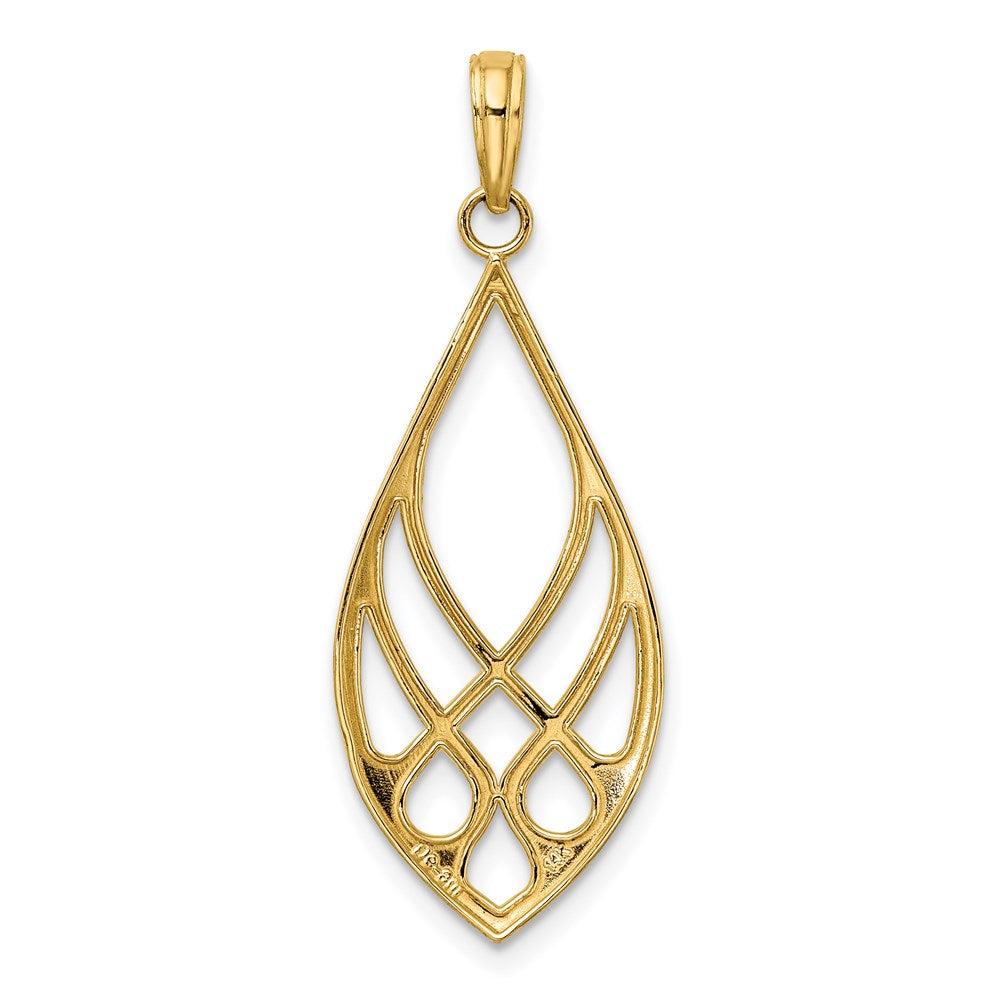 14K Gelbgold Keltisch Knoten Tropfen Charm