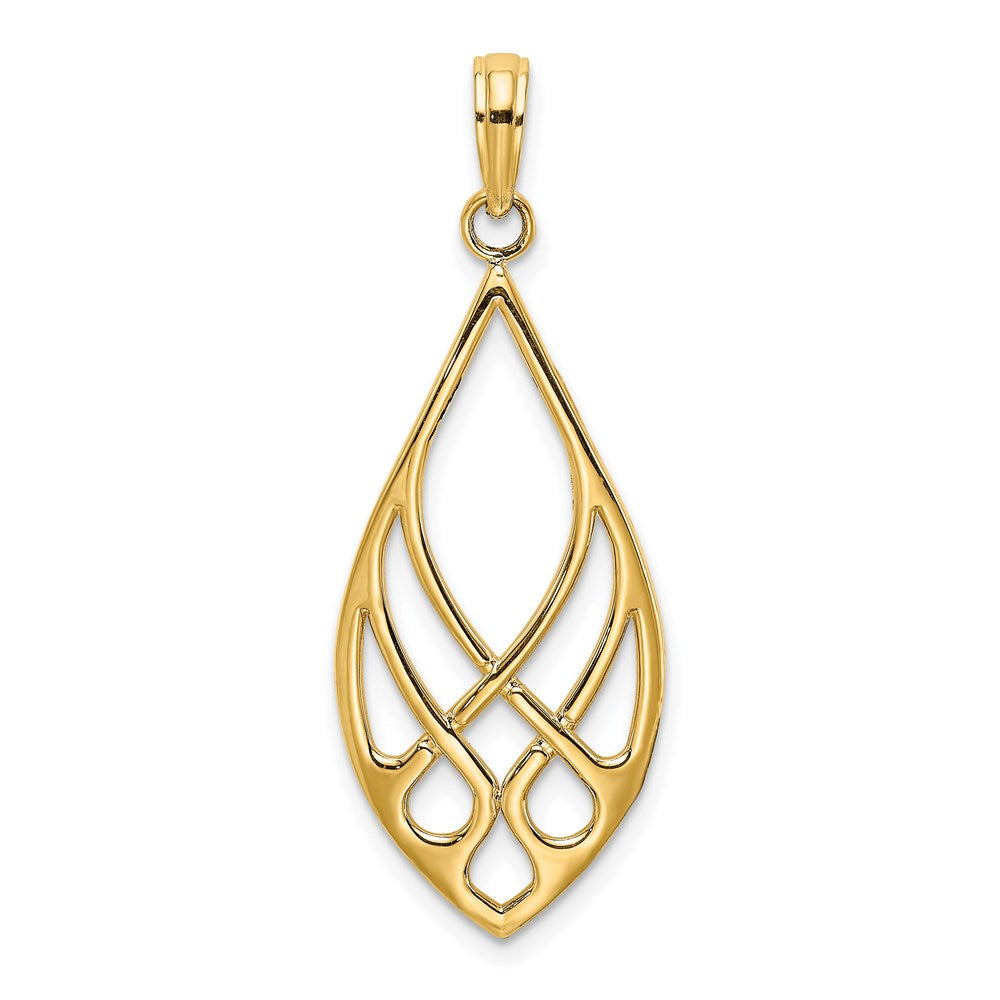 14K Gelbgold Keltisch Knoten Tropfen Charm