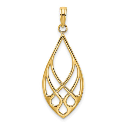 14K Gelbgold Keltisch Knoten Tropfen Charm