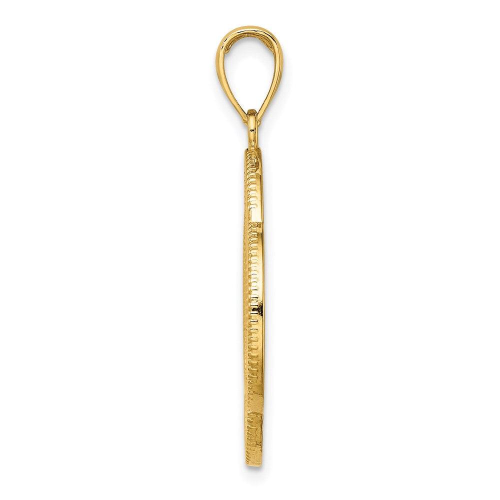 14K Gelbgold Großer Keltischer Ewigkeitsknoten-Kreis-Charm